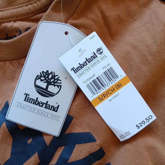 Timberland Shirt Long Sleeve Kids Boys 8 Logo - Picture 2 of 3